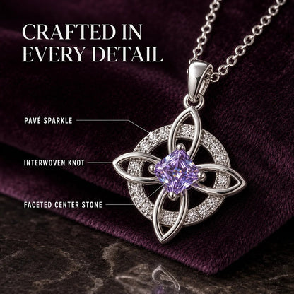 🔮 Personalized Witch’s Knot Birthstone Necklace – Sacred Protection & Luck Talisman ✨