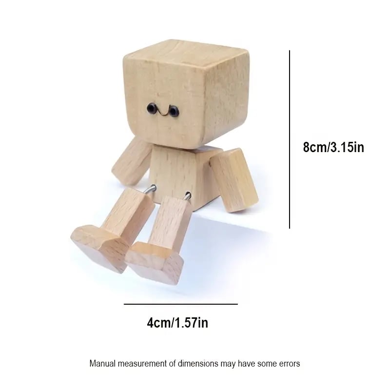 Shaking Feet Wooden Doll with 12PCS Magnetic Expressions