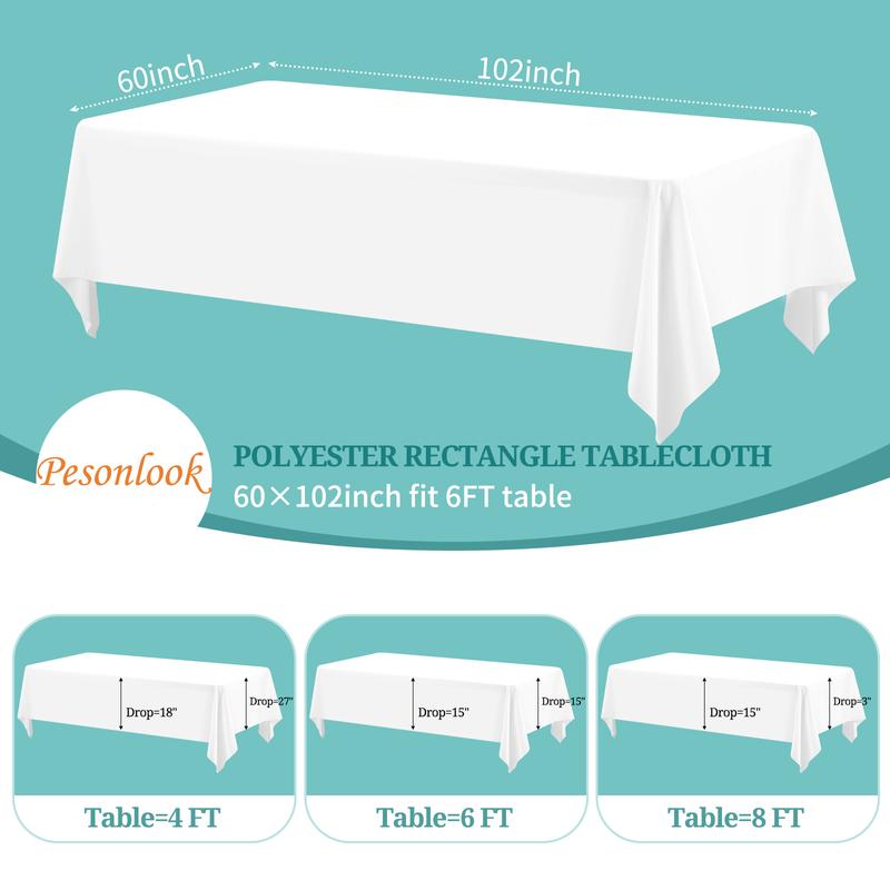 🤍 Premium Polyester Rectangle Tablecloth