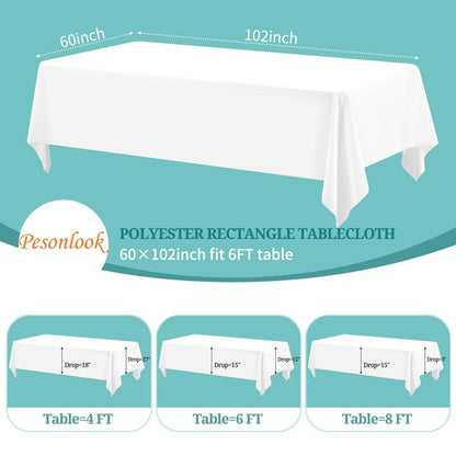 🤍 Premium Polyester Rectangle Tablecloth