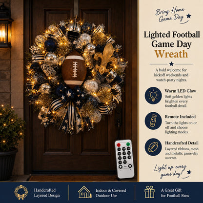 🏈Football Team Handcrafted Wreath for Game-Day Front Door Decor