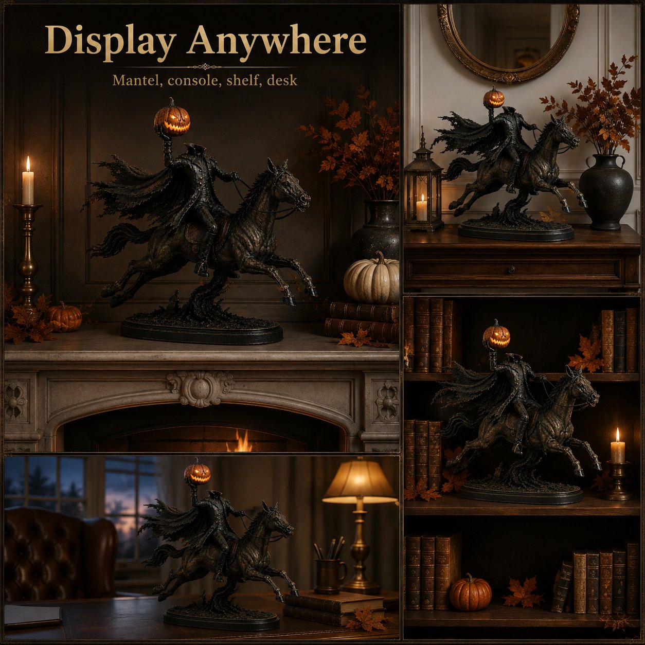 ⏰Limited Stock 49% OFF - 🎃🏇Midnight Chase Headless Horseman Statue | Awaken the Legend of the Hollow(✨Same as the video)