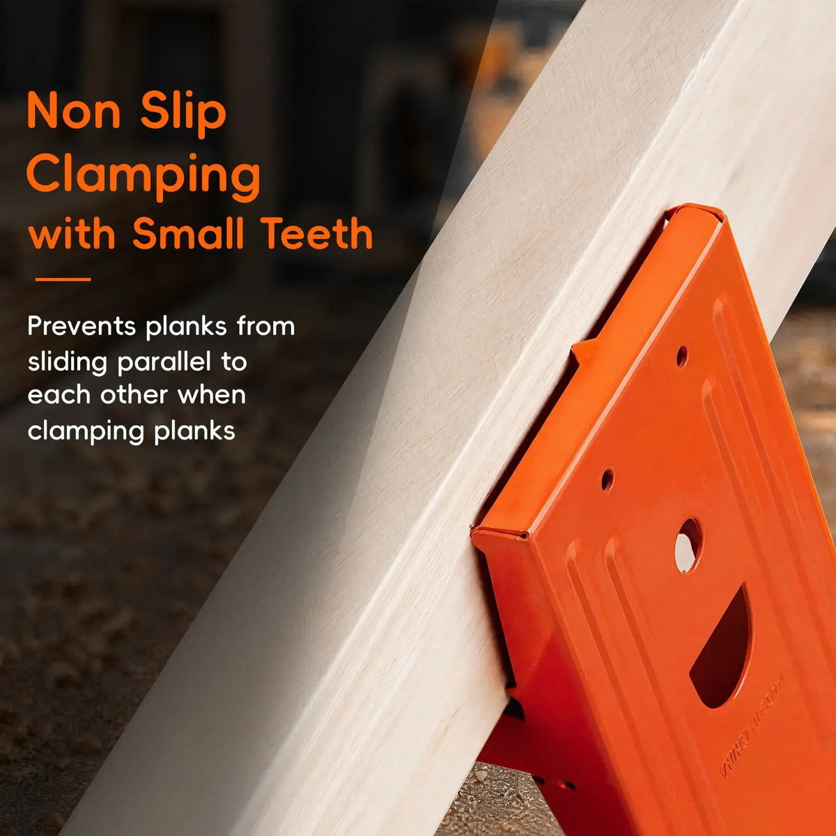 Anti slip teeth gripping wooden boards