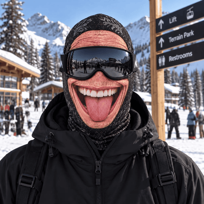 🎿 Realistic Face Balaclava – Funny Ski & Snowboard Mask for Cold Weather Adventures