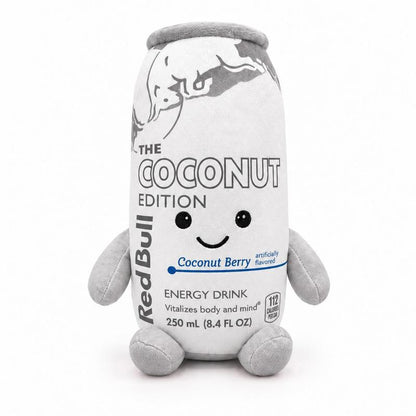 ✨Cute Peach Energy Drink Can Plush Toy - Smiling Face Soft Beverage-Inspired Stuffed Figurine for Desk, Shelf Home Decor