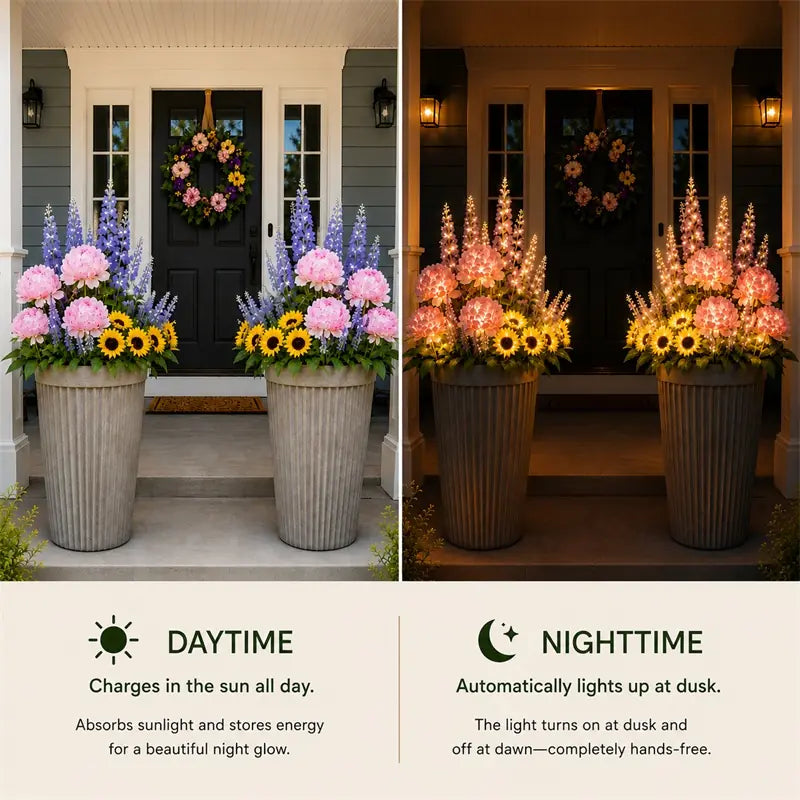 ✨Nature Inspired Floral Solar Garden Pathway Lighting