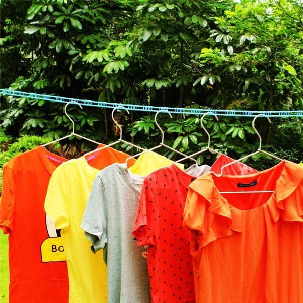 🌈Clothesline for Outside, Adjustable Clothes line,Windproof Clothesline with Hooks, Indoor and Outdoor Laundry and Drying Lines,Ideal Camping & Travel Essentials