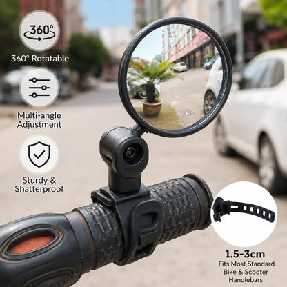 2 Counts, Bicycle Handlebar Convex Rearview Mirror