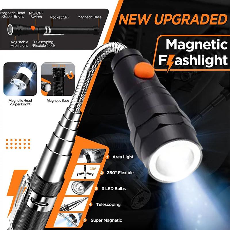 🧲🔦Extendable Magnetic Pickup Tool | LED Telescoping Magnet, Gifts for Men & Car Accessories 💝