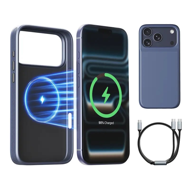 🔋 PinkBird Power Case for iPhone  – Slim Protective Battery Case & Dual Charging Power Bank Kit, Type-C Fast Charge, Lightweight Lightweight & Perfect Couple Gift