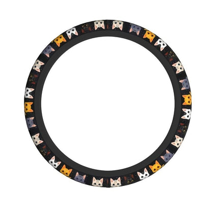 🐱 Cute Cat Steering Wheel Cover 🚗 Soft & Comfy Grip ✨ Anti-Slip Car Interior Accessory