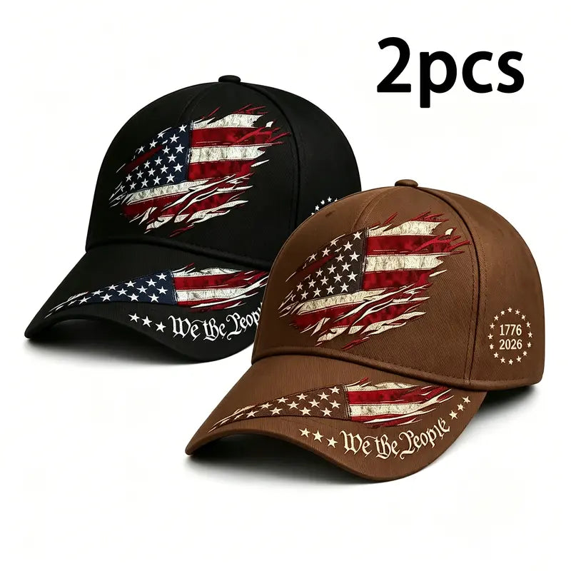 2pcs 250th Anniversary Print Baseball Cap