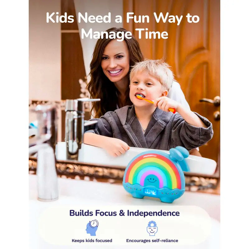 Timer Pal Kids' Educational Maths Toy - BPA-Free Silent Countdown Clock (1-99 Min) with Li-ion Batteries, Night Light, Magnetic Back, Time Management Tool for 4-6 Years Olds' Classroom, Bedtime, Brushing Teeth