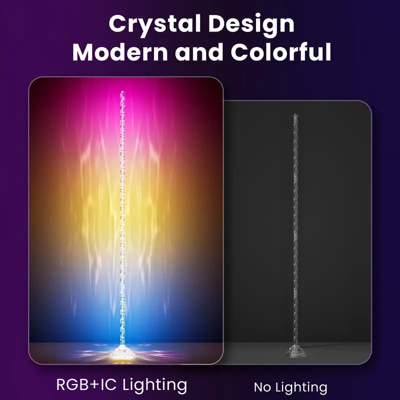 ❤️Crystal Floor Lamp with Magic Color, Smart Floor Lamp with APP&Remote Control