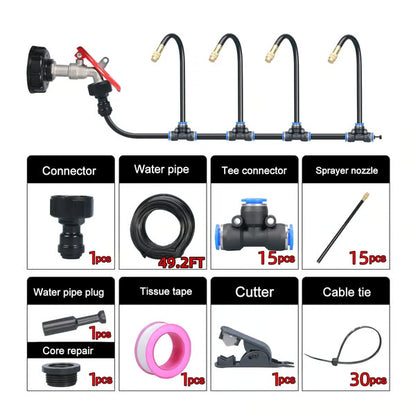 💧 360° Drip Irrigation Kit – DIY Watering for Garden & Pots