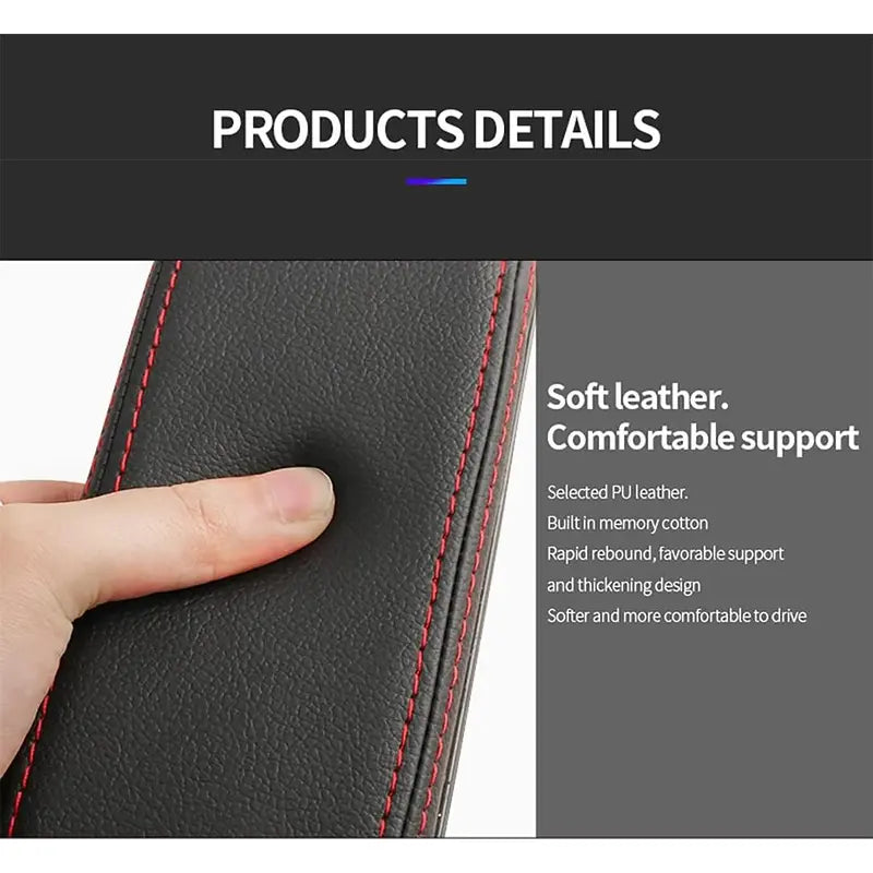 🚗 Adjustable Car Armrest Pad – Leather Elbow Support Cushion