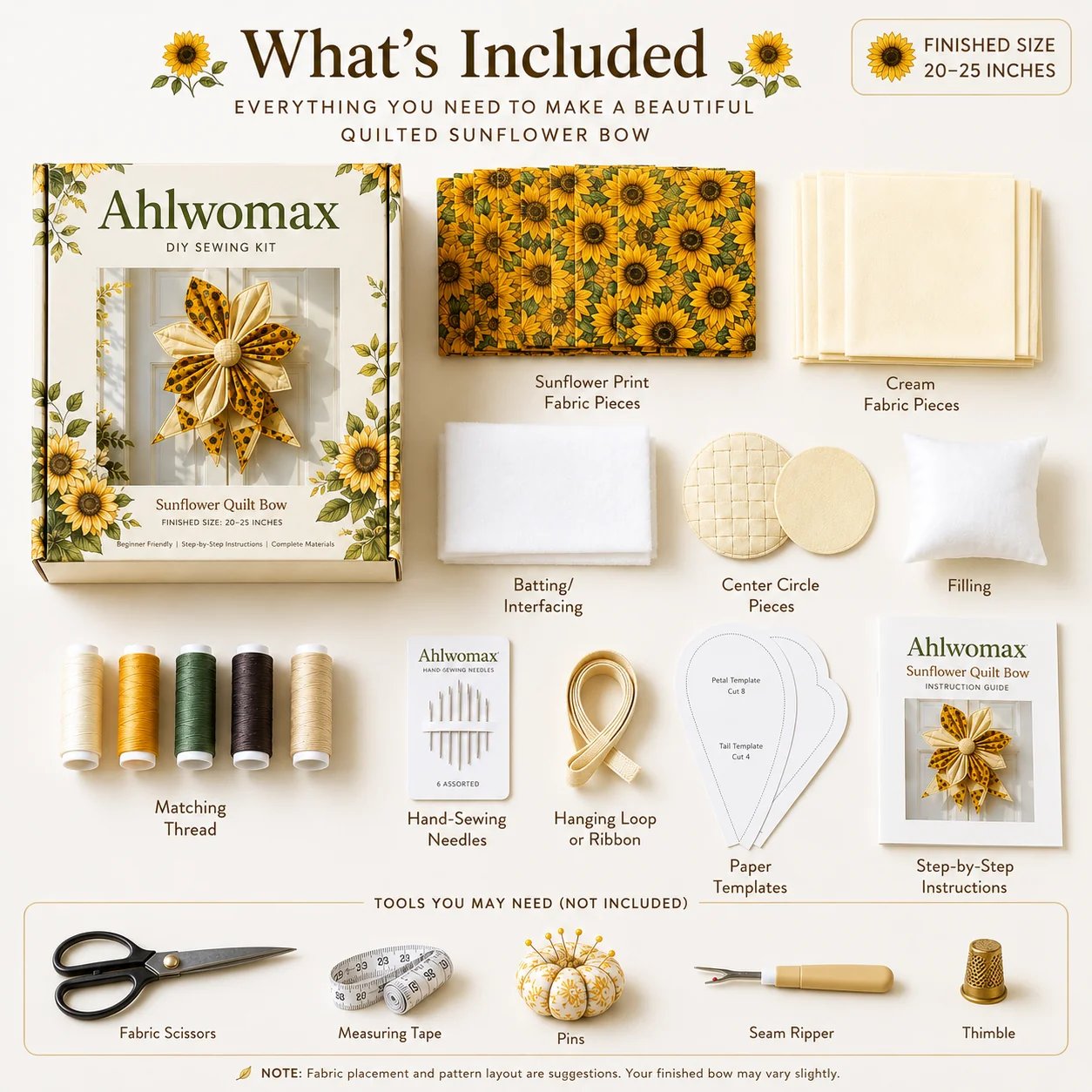 🔥HOT SALE🔥 Last Day 50% OFF - Large Patchwork Bow Sewing Kit