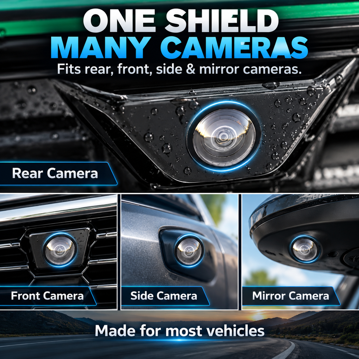 🚘Anti-Rain & Scratch Car Camera Film (4-Pack) 💧
