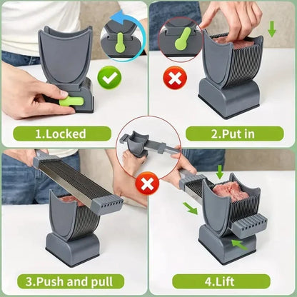 Manual Meat Slicer and Knife Sharpener Set for Home Cooking and BBQ