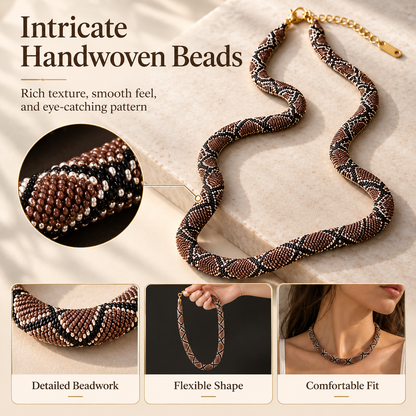 ✨ Handwoven Beaded Statement Necklace – Adjustable Boho-Inspired Jewelry for Everyday Style 🤎
