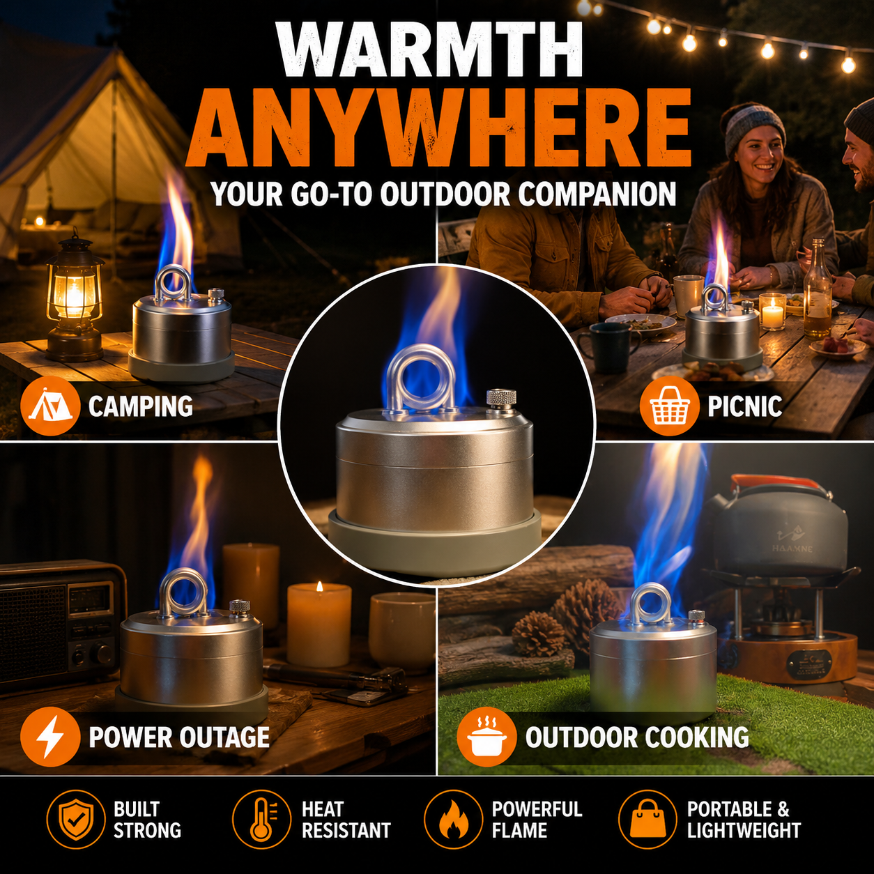 Ultra-Portable Brass & Copper Vaporizing Alcohol Stove for Camping