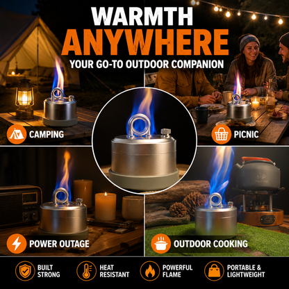 Ultra-Portable Brass & Copper Vaporizing Alcohol Stove for Camping