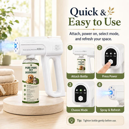 🥳2026 HOT SALE🥳💞50K+ SOLD! 💨🛡️ 50% OFF! Sanitizer Nano Sprayer Gun – ultra-fine nano mist covers surfaces fast, no wiping needed. 380ml large tank lasts longer – less refilling, more protecting. Just point & spray! 🏠✅