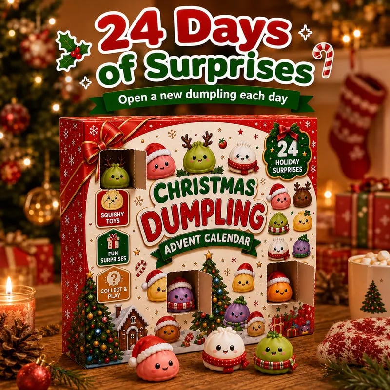 ⚡Hot Sales 49% OFF🔥24-Day Mini Squishies Countdown Calendar – Glitter Dumpling Squeeze Toys for Daily Surprises, Stress Relief & Collectible Fun