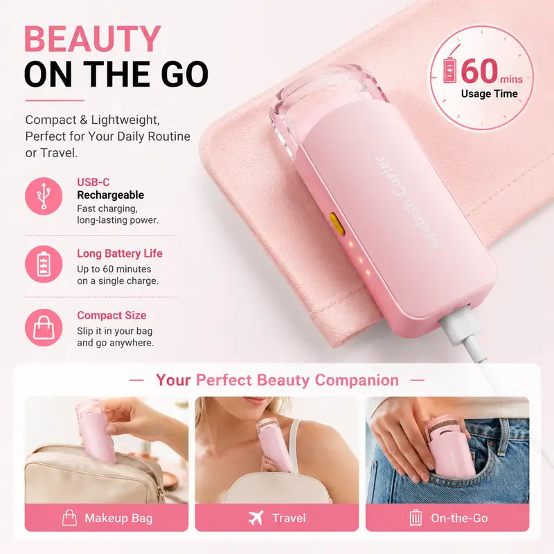 Heated Eyelash Curler, USB Rechargeable Electric Lash Curler with 3 Temperature Settings