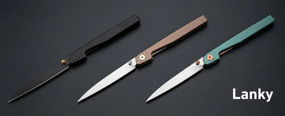🔥Last Day Sale 50% OFF🎉Lanky Liner Lock Front Flipper Knife Black Aluminum Handle