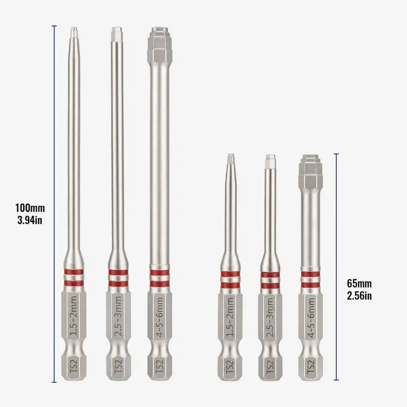 6-Piece High-Strength Magnetic Drill Bits (65mm/100mm)
