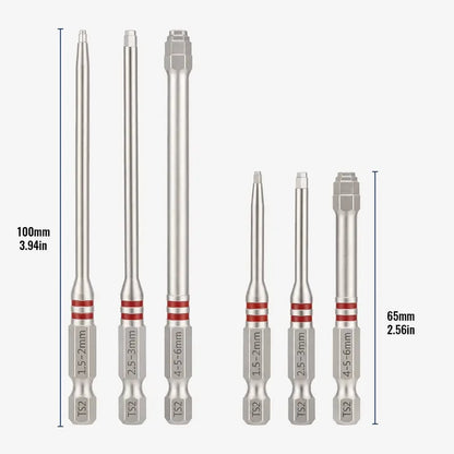 6-Piece High-Strength Magnetic Drill Bits (65mm/100mm)
