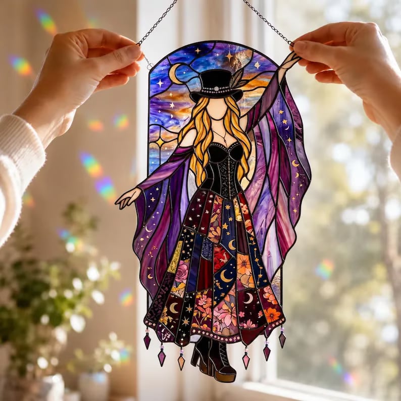 💥 LAST DAY 49% OFF - 💃🤘 Handmade Stained Glass Spinning Suncatcher