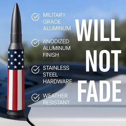⚡Hot Sales 49% OFF🔥50 Cal Badass Bullet Antenna for Ford Dodge GMC Chevy & Jeep 2007+ Stand Out Upgrade Your Truck Antenna Anti-Theft Design Military-Grade Quality Auxiliary Audio Inputs