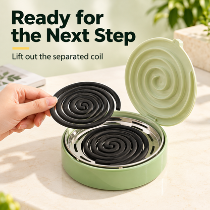 Mosquito coil holder with lid