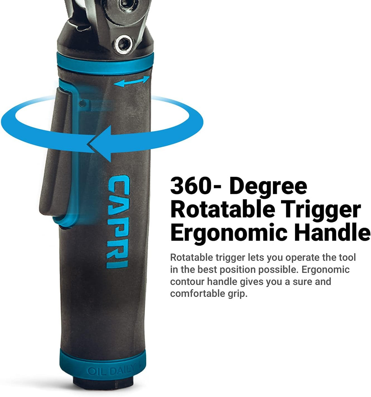 🔧Capri Tools 1/2 in. Flex-Head Air Angle Impact Wrench, 400 ft. lbs.