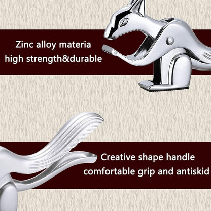 🐿️ Cute Squirrel Nutcracker, Zinc Alloy Labor-Saving Nut Shell Opener with Anti-Slip Base