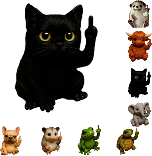 🐸🐱🖕 Funny Middle Finger Animal Statue