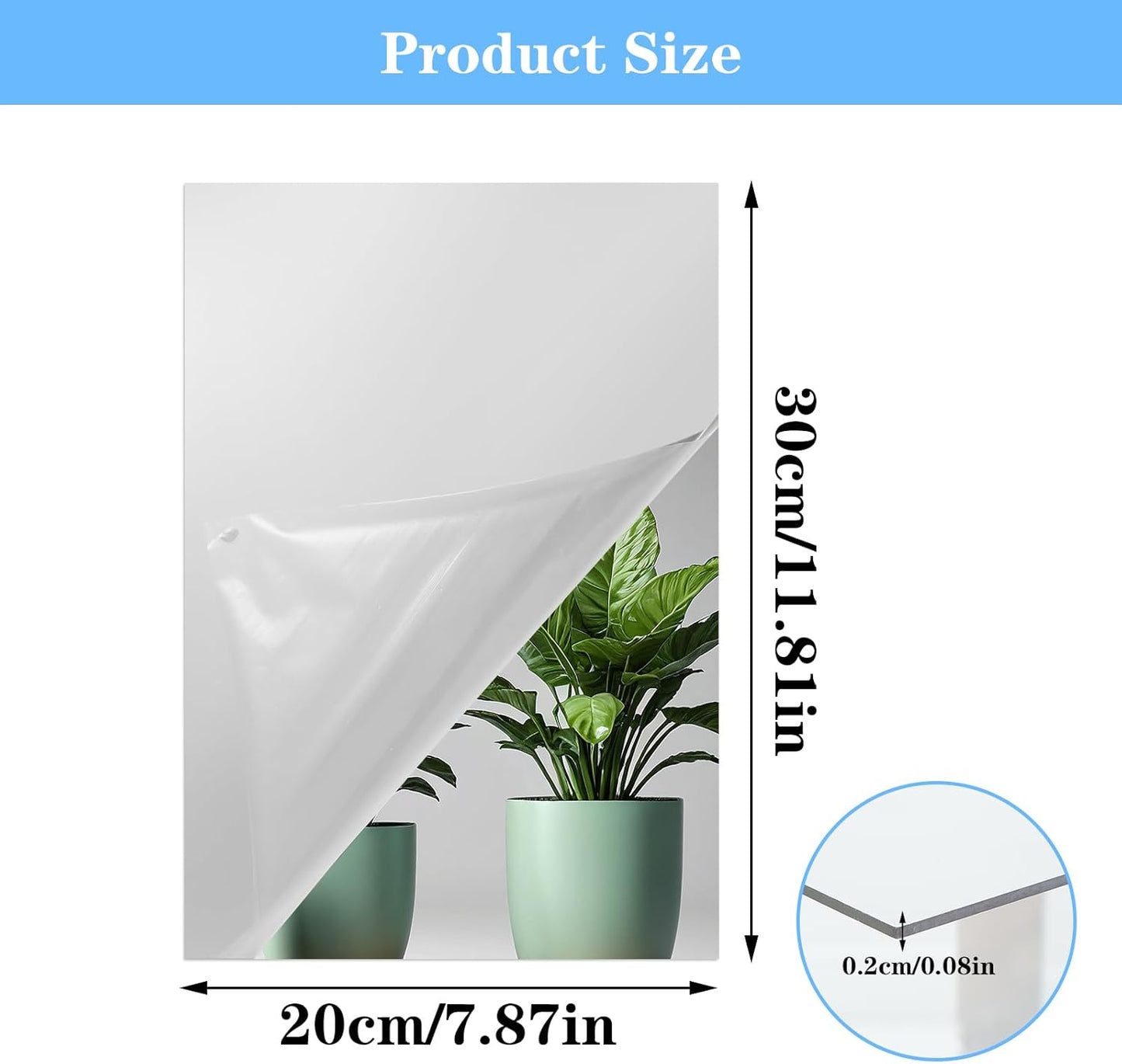 🪞 Flexible Acrylic Wall Mirror, Self-Adhesive Shatterproof Peel and Stick Mirror Stickers for Home Decor
