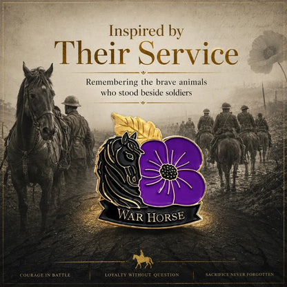 Limited Edition War Horse Purple Poppy 111th Anniversary Remembrance Brooch
