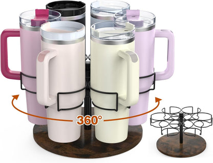 Water Bottle Organizer for Stanley 40 oz, Rotating Stanley Cup Organizer Holder, Tumbler Organizer Holder, Stanley Cup Accessories, 13.2 * 11 * 7.75in, Grey