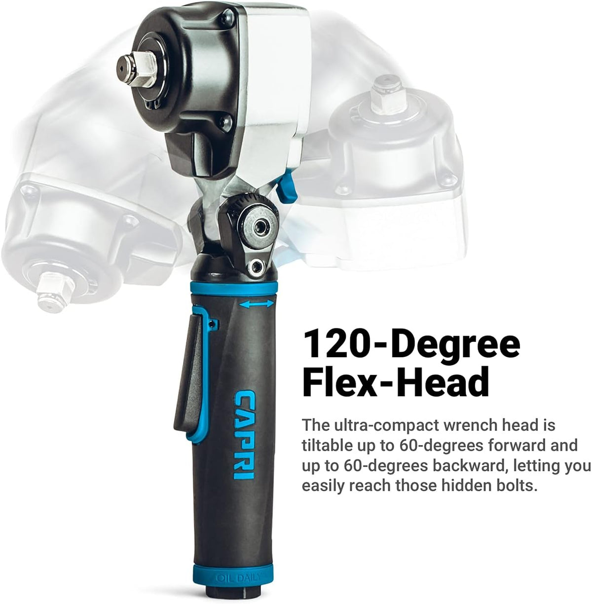 🔧Capri Tools 1/2 in. Flex-Head Air Angle Impact Wrench, 400 ft. lbs.