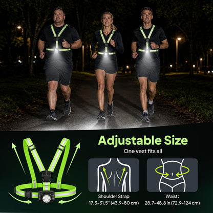 🏃Running Lights for Runners, 550Lm, Y-Shaped Buckle Running Light Vest