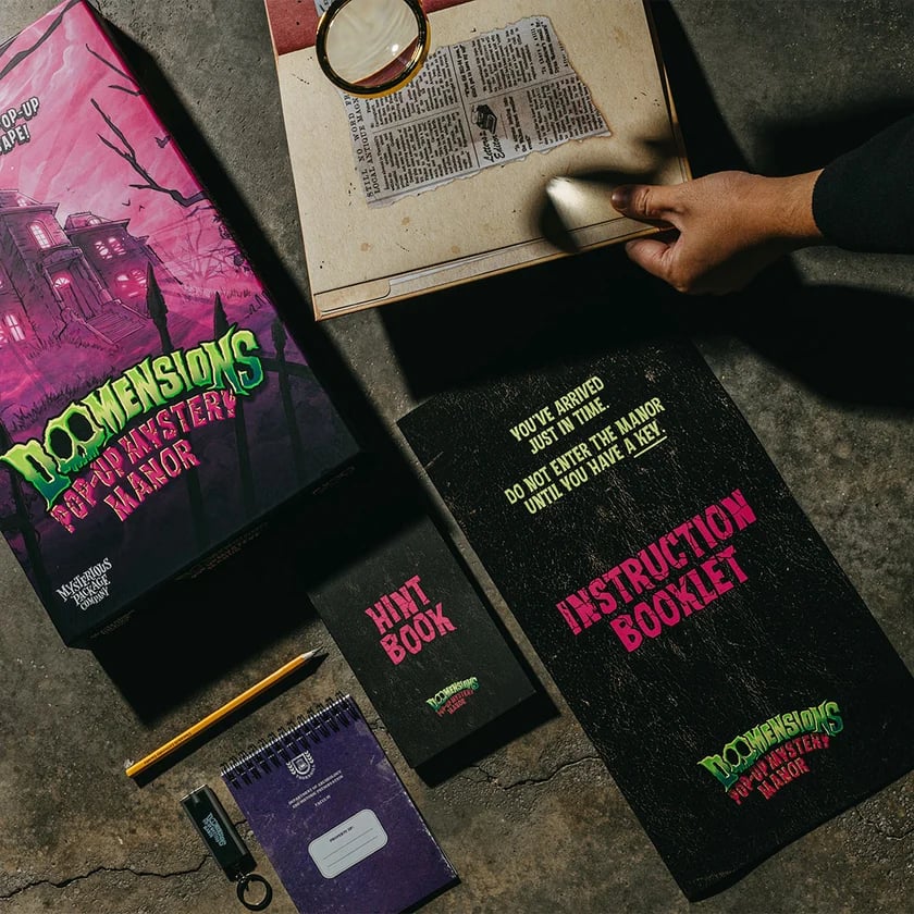 🕵️Doomensions: Mystery Manor — 3D Haunted Mansion Puzzle Experience | An 8–12 Hour Paranormal Escape-Room Adventure for 1–4 Investigators, Ages 14+
