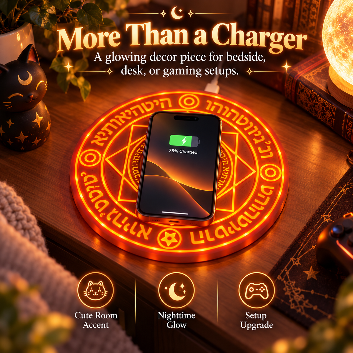 Magical wireless charger desk decoration