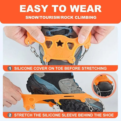 Lightweight Crampons Anti-Slip Traction Snow Grips  Ice Cleats for Shoes and Boots