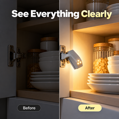 Multi-Function LED Hinge Light for Cabinets & Wardrobes – Physical Sensor, Auto On/Off