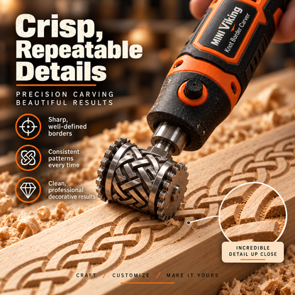 MINI Viking Knot Border Carver – Decorative Woodworking Roller Tool