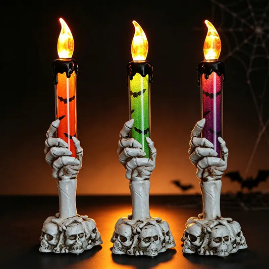 🕯️💀 Halloween Skeleton Hand Candle Holder – Spooky Glow for Every Haunted Home! 🎃👻