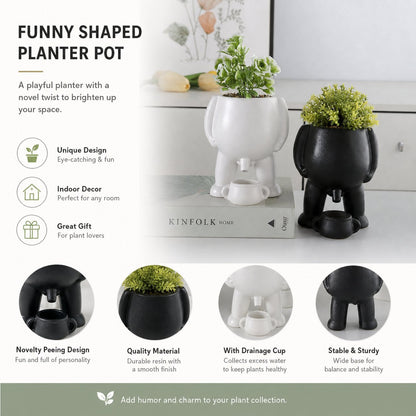 🔥2026 Funny Shaped Planter Pot - Unique Body Shaped Plant Pot with Novelty Peeing Design for Indoor Plants🌱